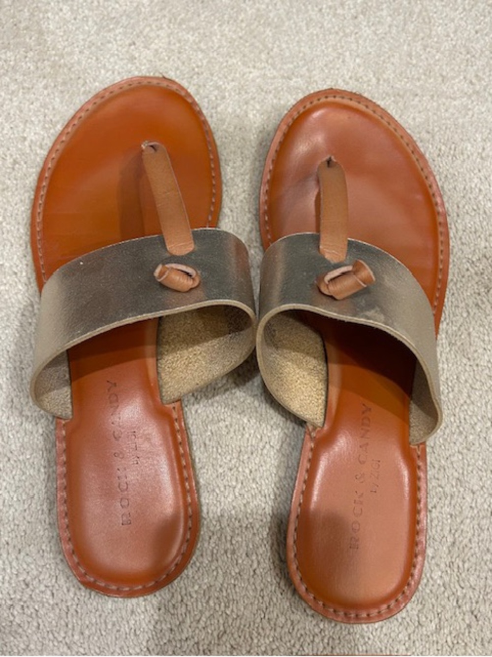 Rock & Candy Gold & Brown Sandals